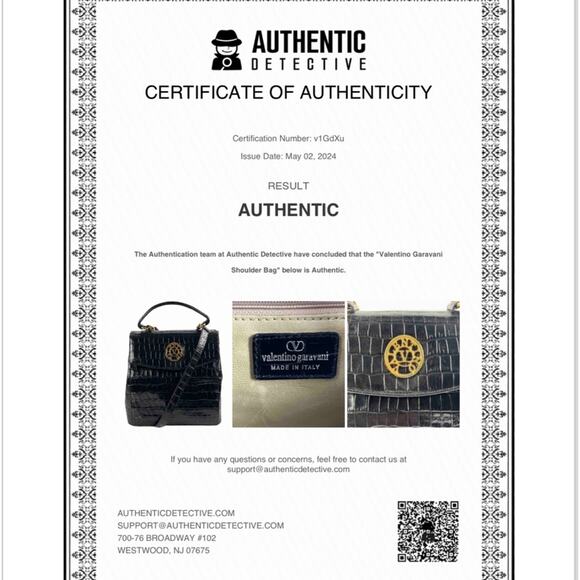 Valentino Garavani Croc Embossed Leather Handbag - Picture 12 of 12